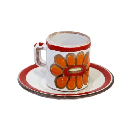 Tazzina caffè cilindrica con Piattino Linosa Ceramiche De Simone Tazzina caffè cilindrica con Piattino Linosa Ceramiche De Simone